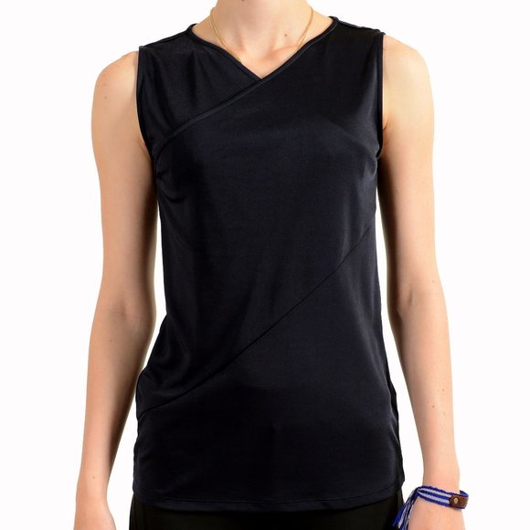 Hugo Boss Women's "Ecasi2" Blue V-Neck Sleeveless Blouse Top US S IT 40 - Picture 1 of 5